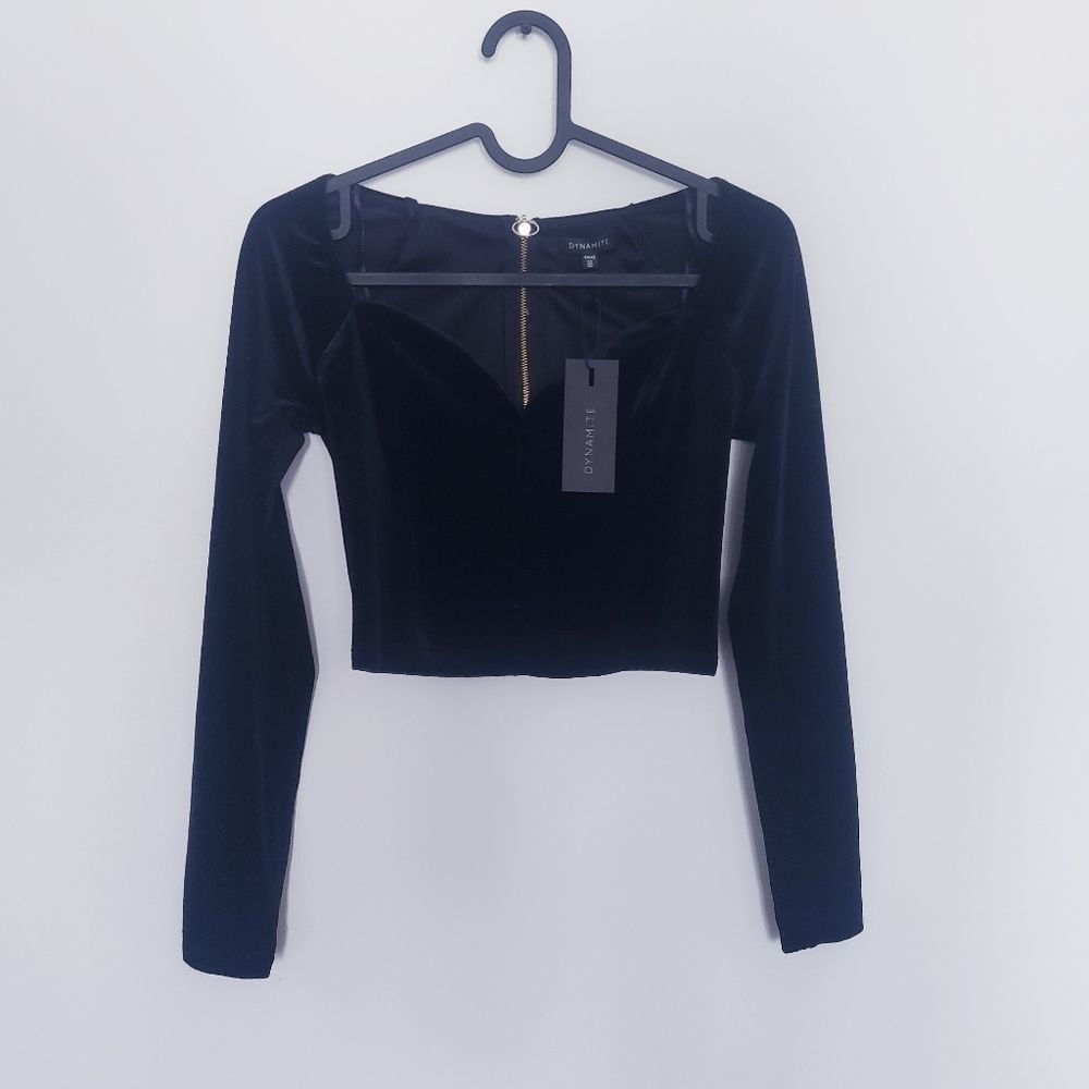 Dynamite Velvet Crop Top